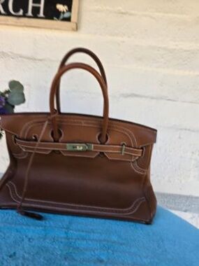 large leather handbag